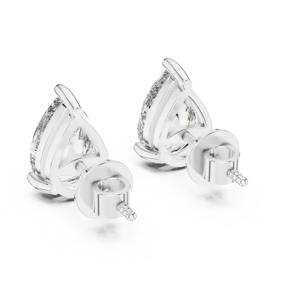 White_Gold_Sterling_Silver_Pear_Cut_Diamond_Stud_Earrings_For_Women