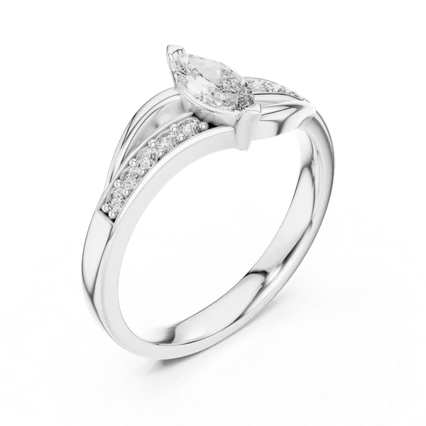 White_Gold_Sterling_Silver_Marquise_Diamond_Bypass_Engagement_Ring_For_Women