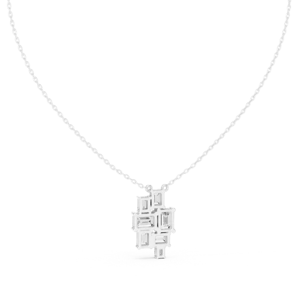 Silver_Sterling_Silver_Emerald_Cut_Cluster_Pendant_Necklace_For_Women
