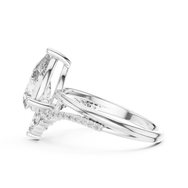 White_Gold_Sterling_Silver_Pear_Cut_Diamond_Halo_Engagement_Ring_For_Women