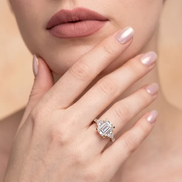 White_Gold_Sterling_Silver_Emerald_Cut_Diamond_Engagement_Ring_For_Women