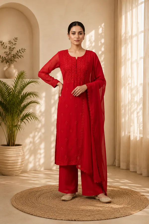 Red_Georgette_Straight_Embroidered_Kurta_Set_With_Dupatta_For_Women