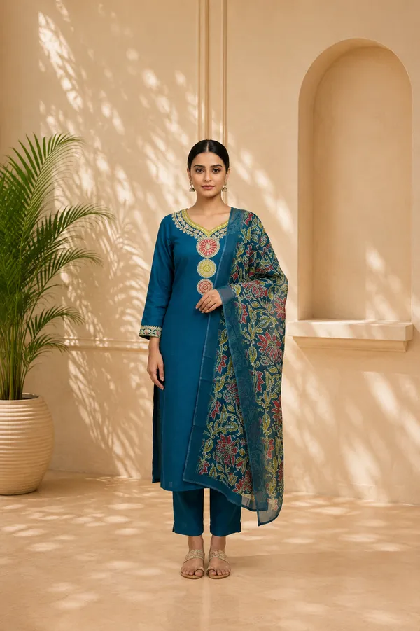 Blue_Cotton_Straight_Embroidered_Kurta_Set_For_Women
