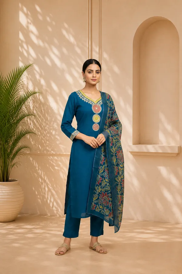 Blue_Cotton_Straight_Embroidered_Kurta_Set_For_Women