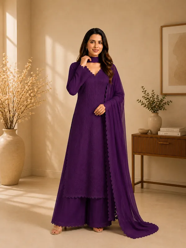 Purple_Silk_Embroidered_Kurta_Set_For_Women