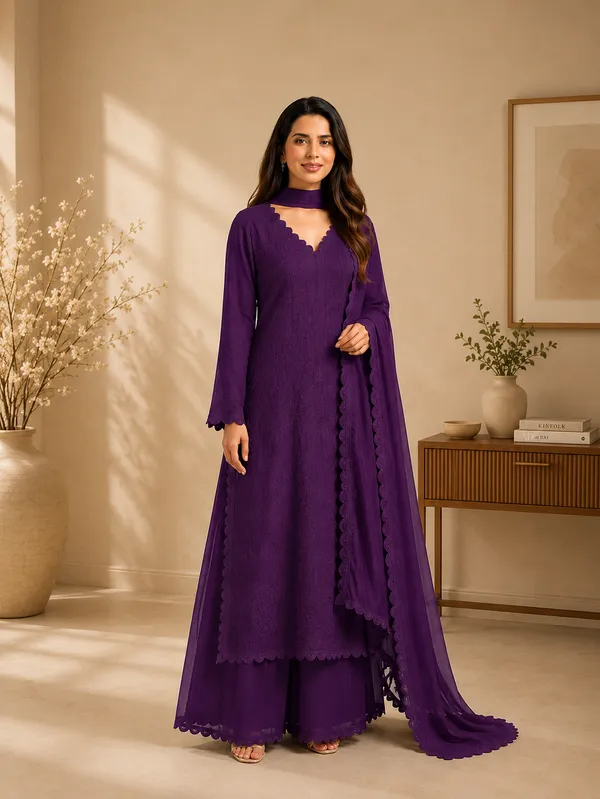 Purple_Silk_Embroidered_Kurta_Set_For_Women