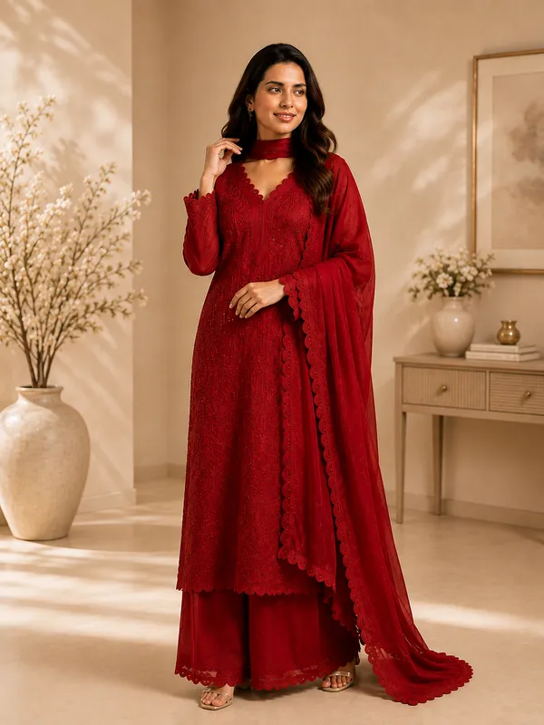 Red_Silk_Blend_Embroidered_Salwar_Suit_Set_For_Women