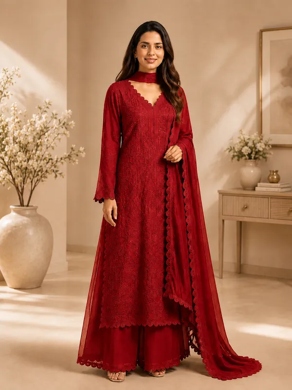 Red_Silk_Blend_Embroidered_Salwar_Suit_Set_For_Women
