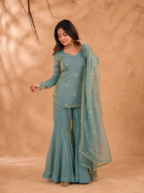 Premium_Sea_Green_Embroidered_Sharara_Suit_Set_with_Organza_Dupatta_|_Designer_Festive_&_Wedding_Wear_for_Women