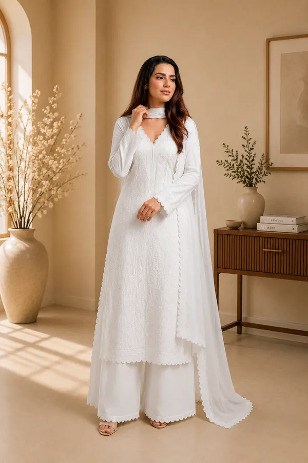 White_Cotton_A-Line_Embroidered_Kurta_For_Women