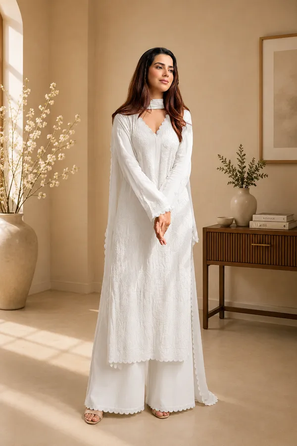 White_Cotton_A-Line_Embroidered_Kurta_For_Women