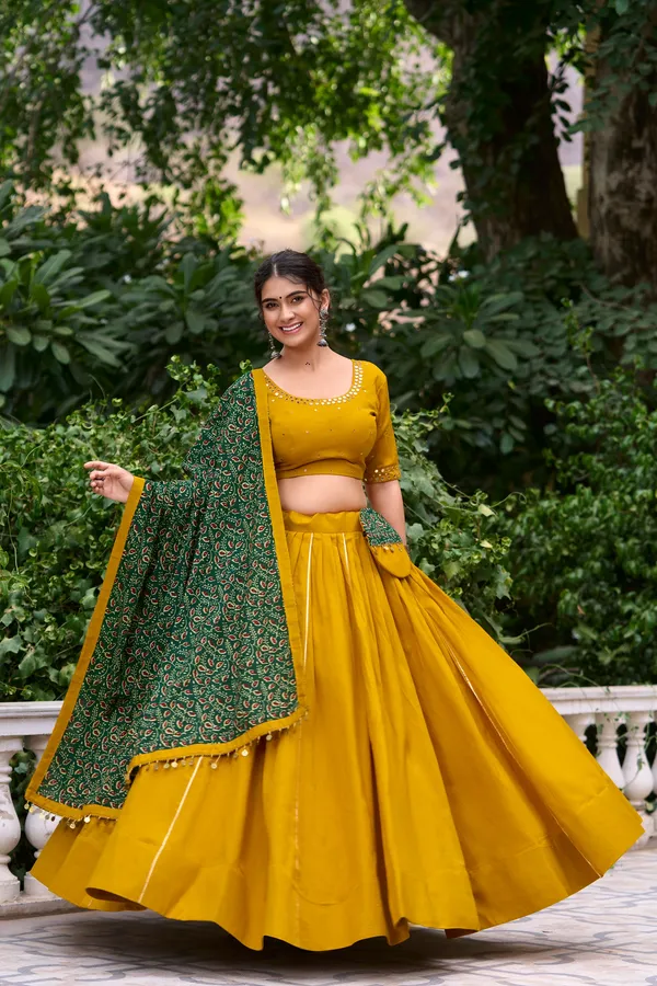 Blue_Pure_Cotton_Embellished_Lehenga_Choli_For_Women