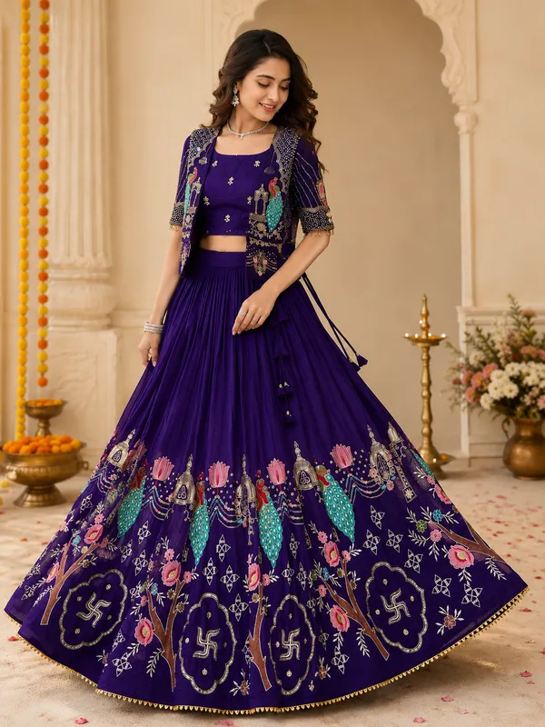 Purple_Pure_Vichitra_Embroidered_Lehenga_Choli_For_Women