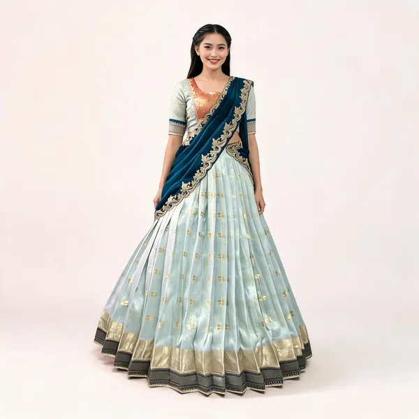 Light_Blue_Slub_Kota_Embroidered_Lehenga_Choli_For_Women