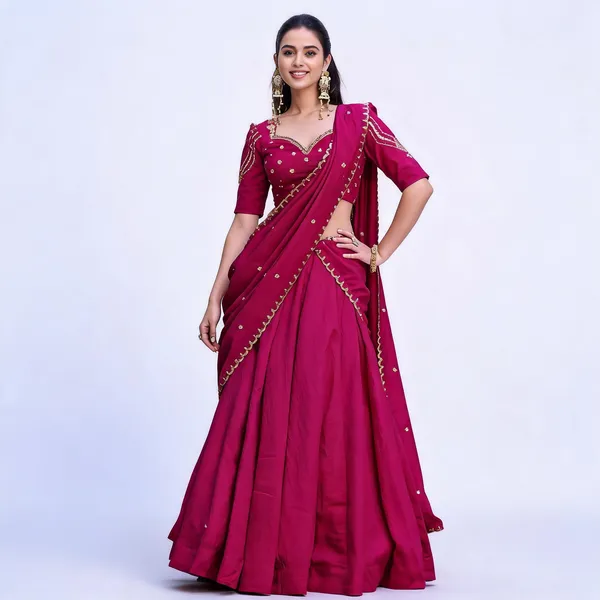 Magenta_Nc_Silk_Flared_Lehenga_Choli_For_Women