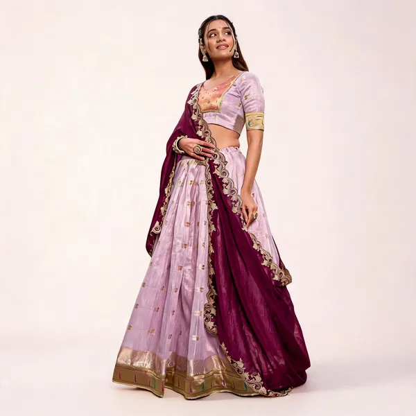 Lavender_&_Maroon_Sub_Kota_Flared_Lehenga_Choli_For_Women