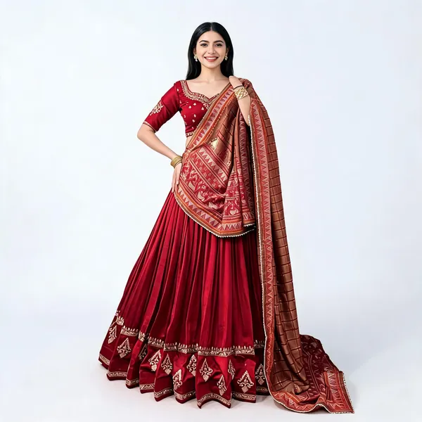 Red_Vichitra_Silk_Embroidered_Lehenga_Choli_For_Women
