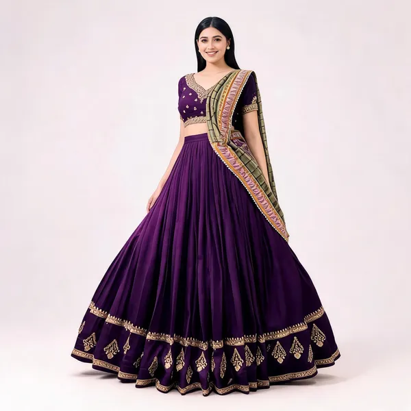 Purple_Vichitra_Silk_Flared_Lehenga_Choli_For_Women