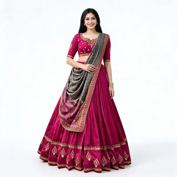 Magenta_Vichitra_Silk_Embroidered_Lehenga_Choli_For_Women