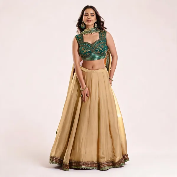 Green_&_Beige_Fendi_Embellished_Lehenga_Choli_For_Women