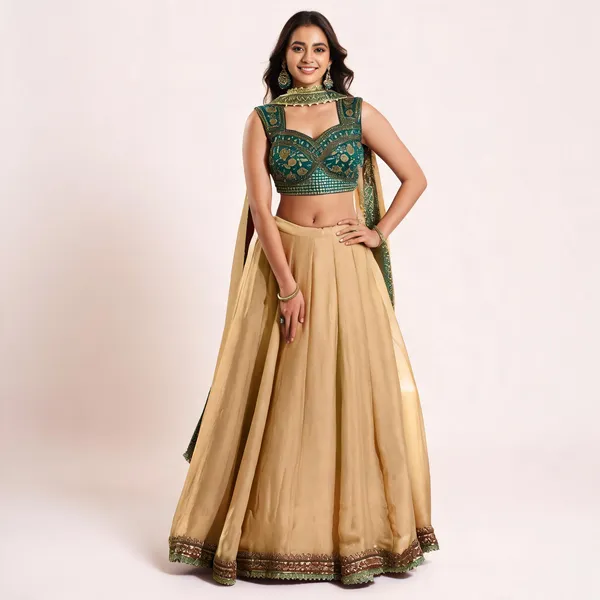 Green_&_Beige_Fendi_Embellished_Lehenga_Choli_For_Women