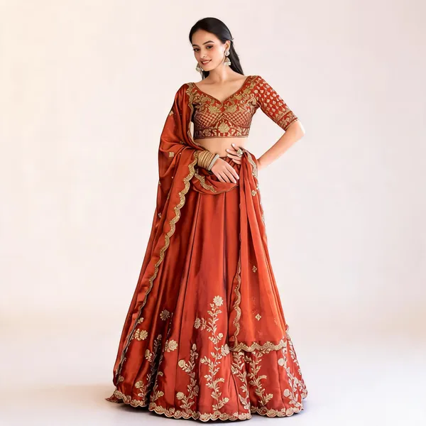 Orange_Rangoli_Silk_Lehenga_Choli_For_Women