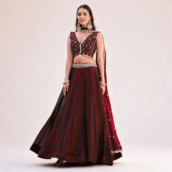 Maroon_Fendi_Embroidered_Lehenga_Choli_For_Women