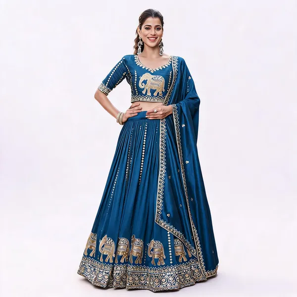 Blue_Pure_Vichitra_Embroidered_Lehenga_Choli_For_Women