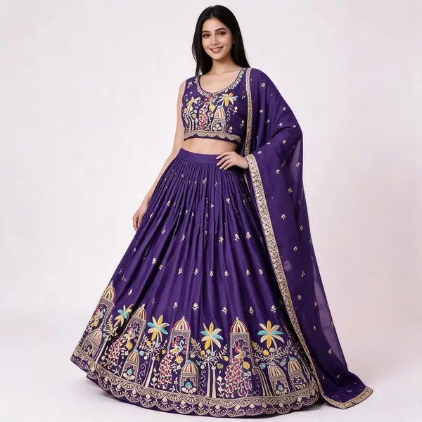 Purple_Pure_Crepe_Peacock_Embroidered_Lehenga_Choli_For_Women