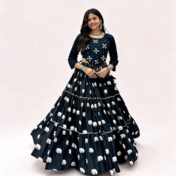 Black_Pure_Cotton_Embroidered_Lehenga_Choli_For_Women
