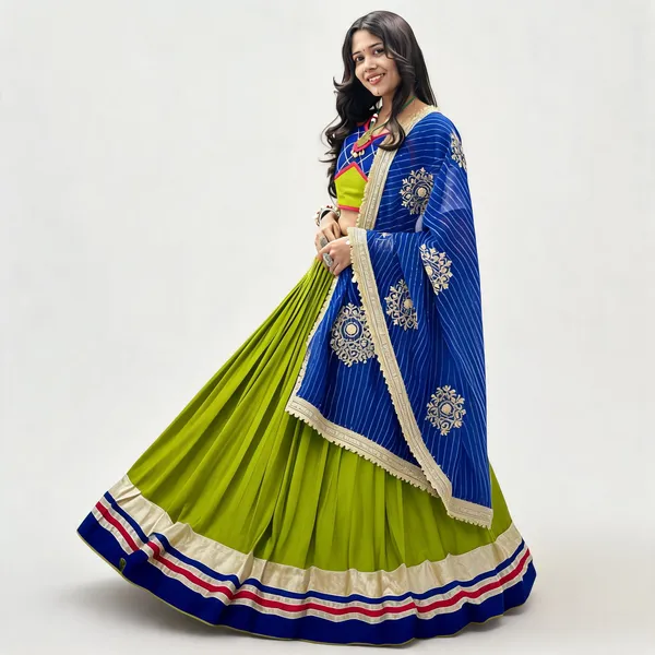 Blue_&_Green_Pure_Cotton_Lehenga_Choli_For_Women