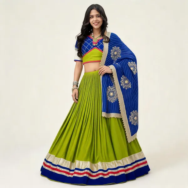 Blue_&_Green_Pure_Cotton_Lehenga_Choli_For_Women