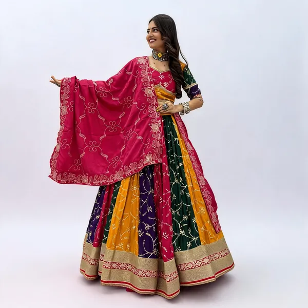 Multicolor_Milki_Silk_Lehenga_Choli_For_Women