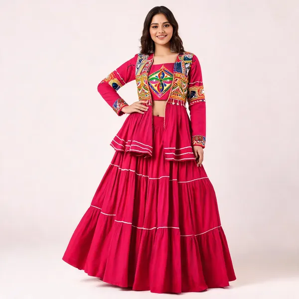 Pink_Pure_Cotton_Mirror_Work_Lehenga_Choli_For_Women