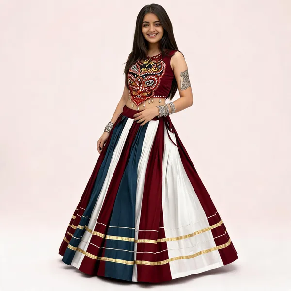 Multicolor_Rayon_Cotton_Flared_Lehenga_Choli_For_Women