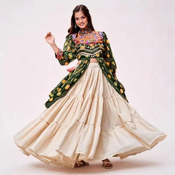 Cream_Pure_Cotton_Lehenga_Choli_For_Women