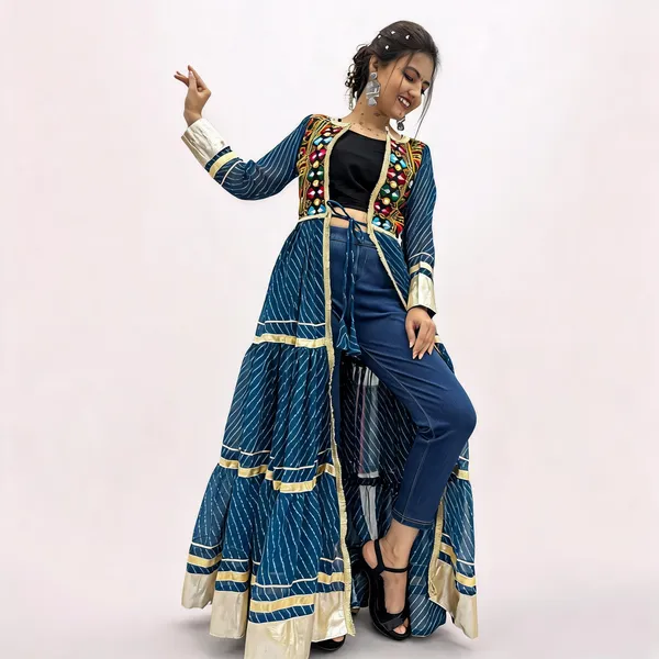 Blue_Cotton_Leheriya_Print_Lehenga_Choli_For_Women