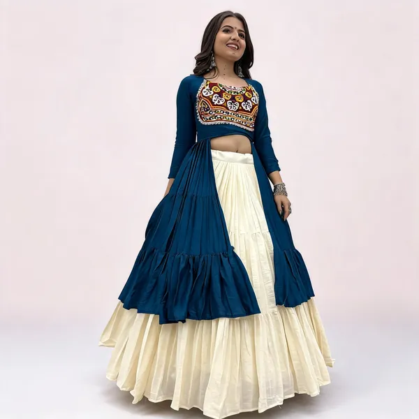 Blue_Cream_Pure_Cotton_Mirror_Work_Lehenga_Choli_For_Women