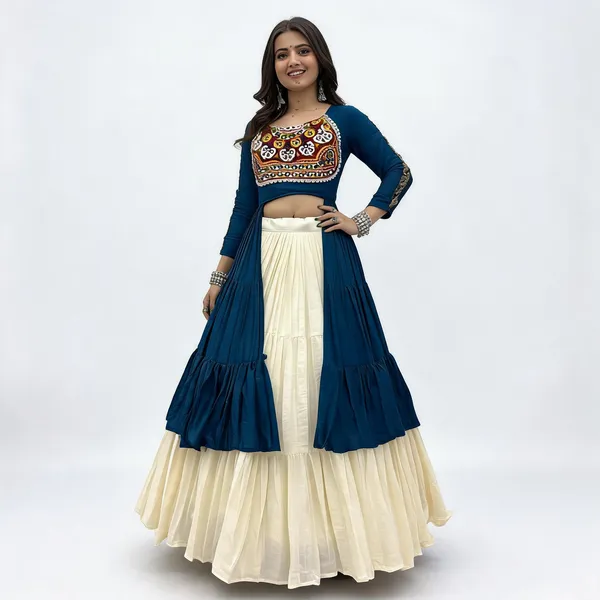 Blue_Cream_Pure_Cotton_Mirror_Work_Lehenga_Choli_For_Women