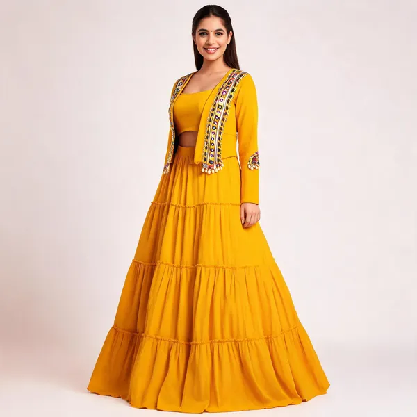 Mustard_Yellow_Pure_Rayon_Mirror_Work_Lehenga_Choli_For_Women
