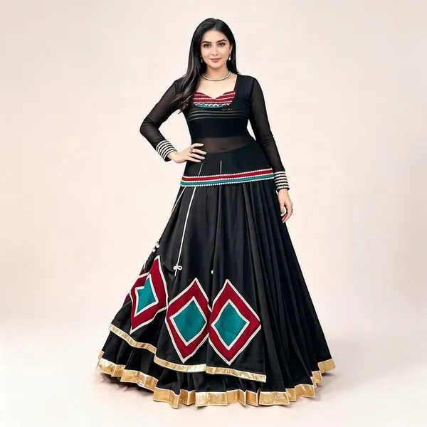 Black_Georgette_Printed_Lehenga_Choli_For_Women