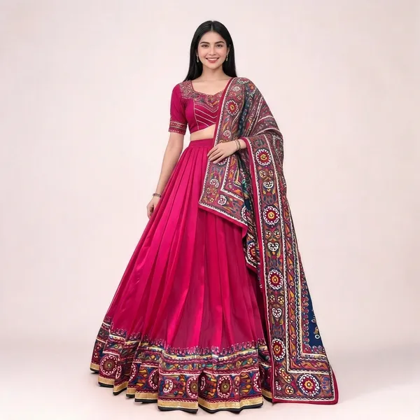 Pink_Pure_Chanderi_Embroidered_Lehenga_Choli_For_Women