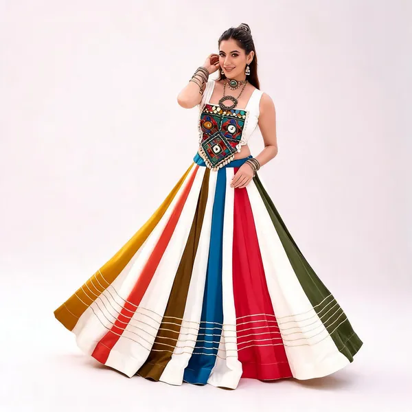 Multicolor_Pure_Rayon_Striped_Lehenga_Choli_For_Women