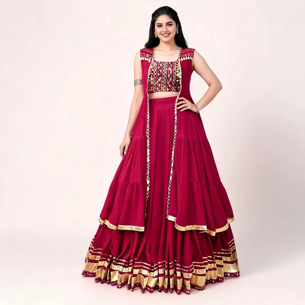 Magenta_Crepe_Embroidered_Lehenga_Choli_For_Women
