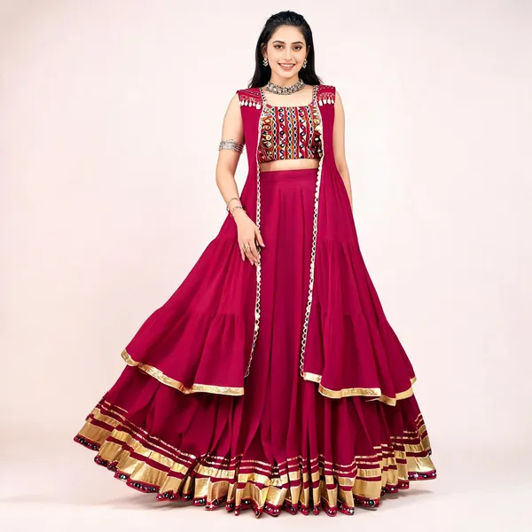 Magenta_Crepe_Embroidered_Lehenga_Choli_For_Women