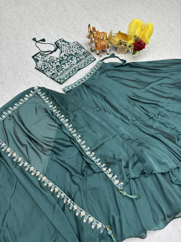 Green_Pure_Rangoli_Silk_Flared_Lehenga_Choli_For_Women
