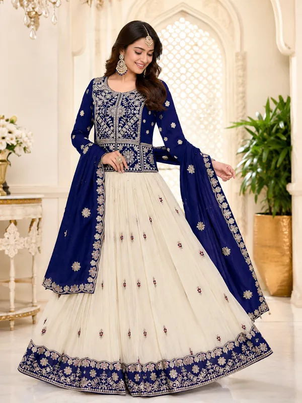 Red_White_Pure_Vichitra_Embroidered_Lehenga_Choli_For_Women