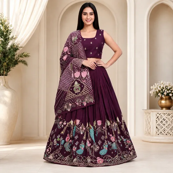 Purple_Pure_Vichitra_Embroidered_Lehenga_Choli_For_Women