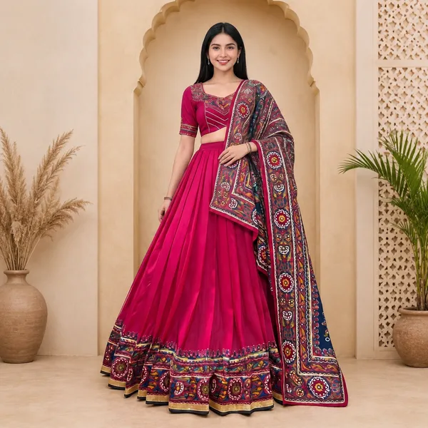 Pink_Pure_Chanderi_Embroidered_Lehenga_Choli_For_Women