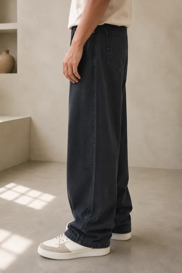 Carbon_Black_Cotton_Baggy_Straight_Fit_Jeans_For_Men